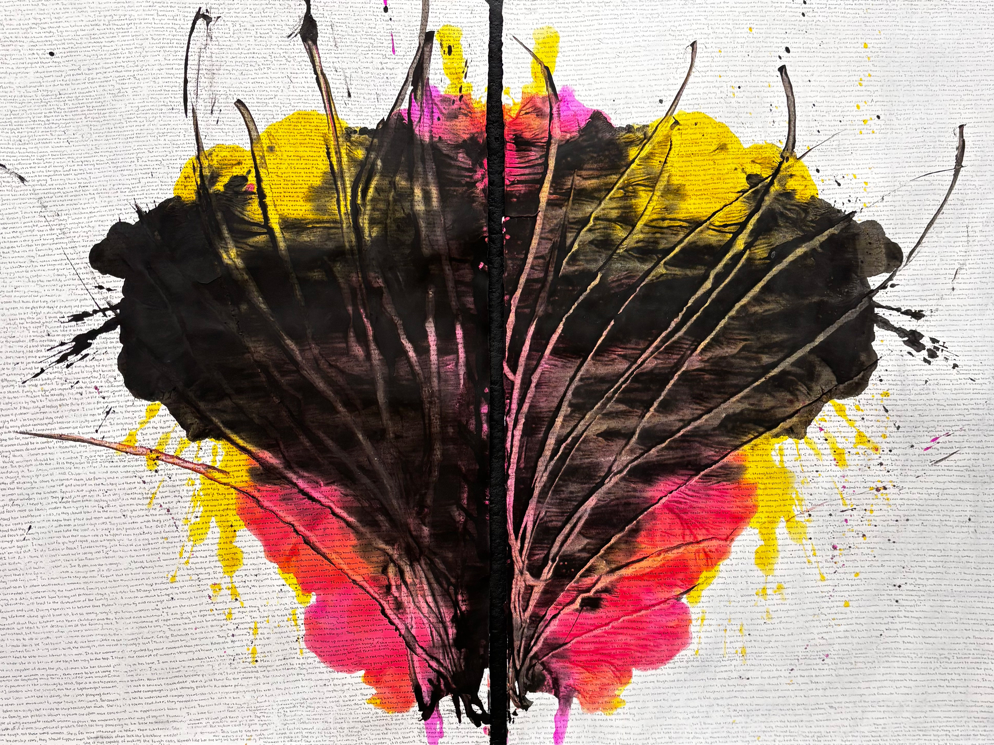 What a Pretty Flower, Inks and Pen, 30 x 60", 2025
