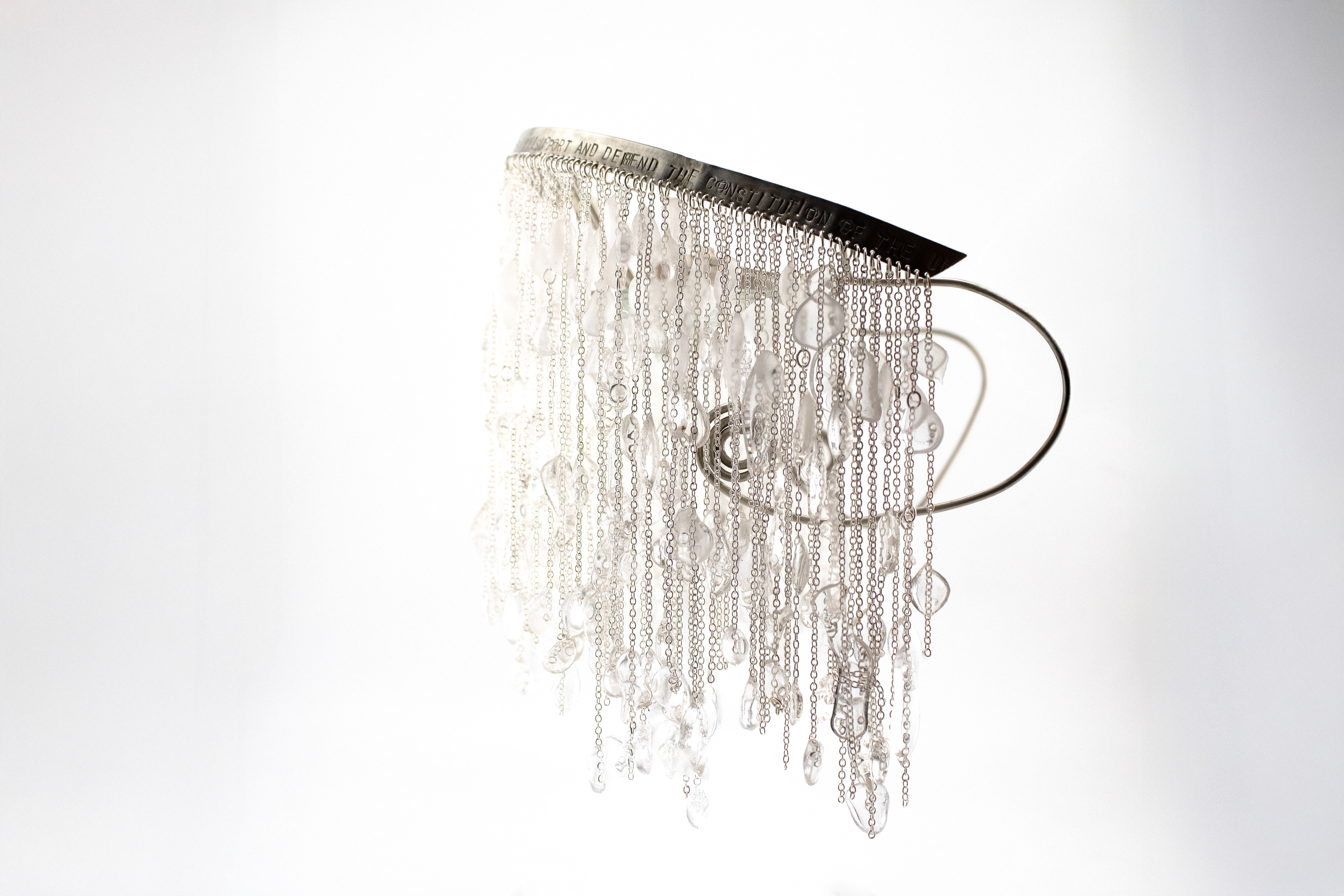 ICE Melts, 2026, Nickel, Resin, and Gemstones, 3.94” x 8.66” x 9.05”