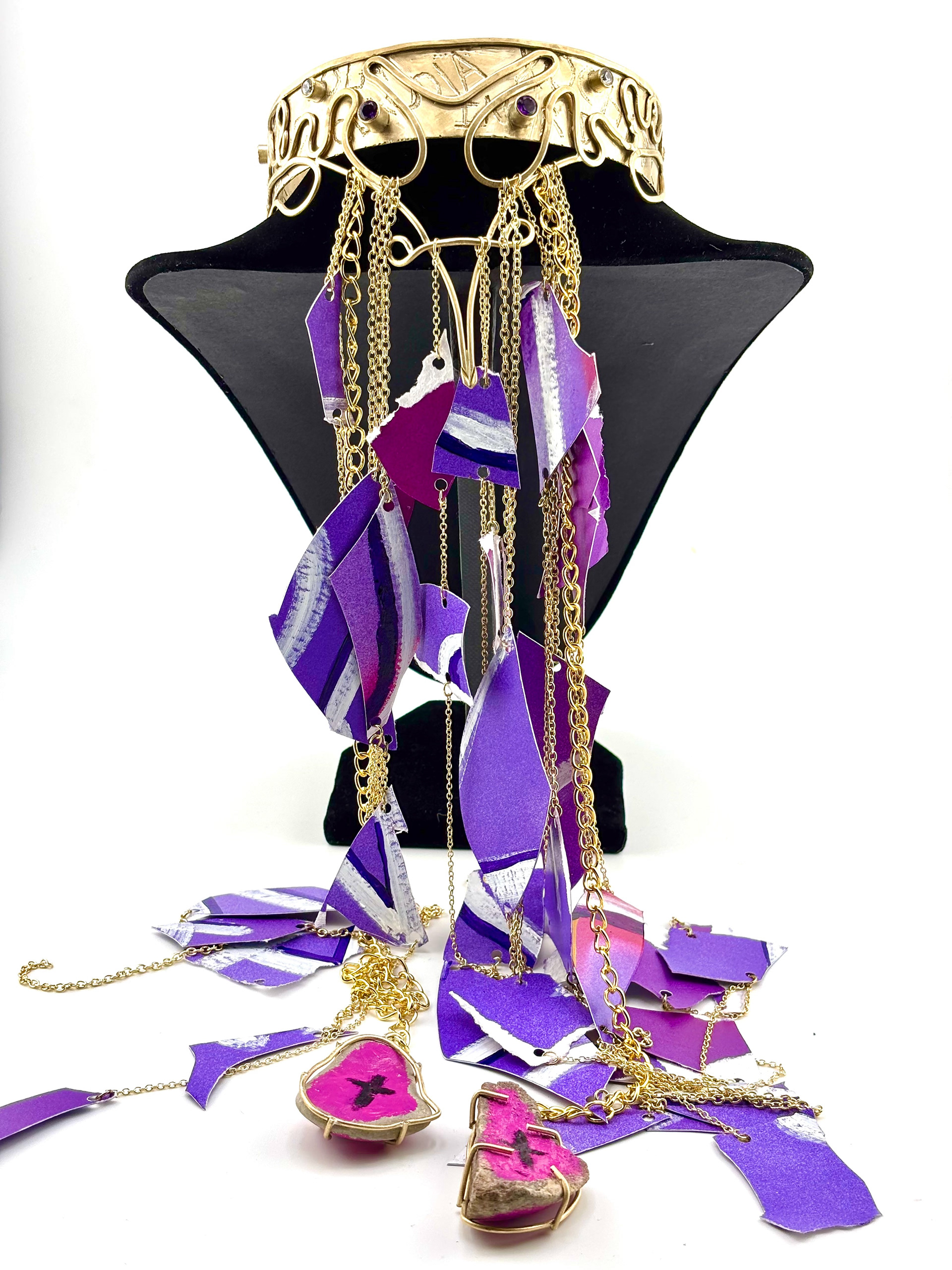Si Mañana Soy Yo, Brass, Gemstones, Poster, 1" x 6" x 10", 2026