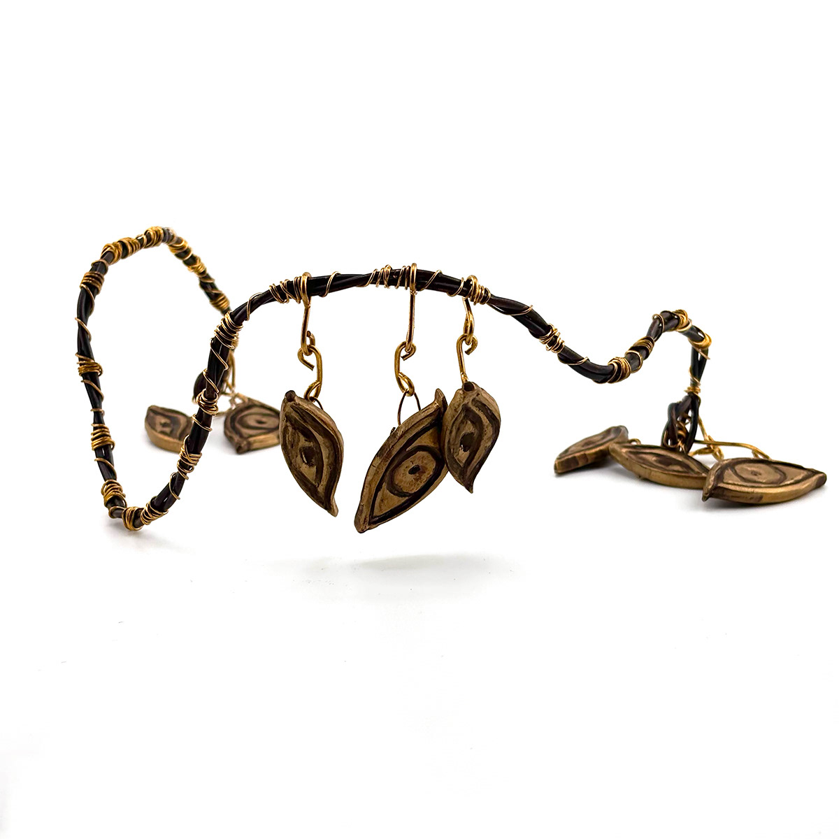 Absent, Brass, Copper, and Found Objects, 3 x 6 x 7", 2024