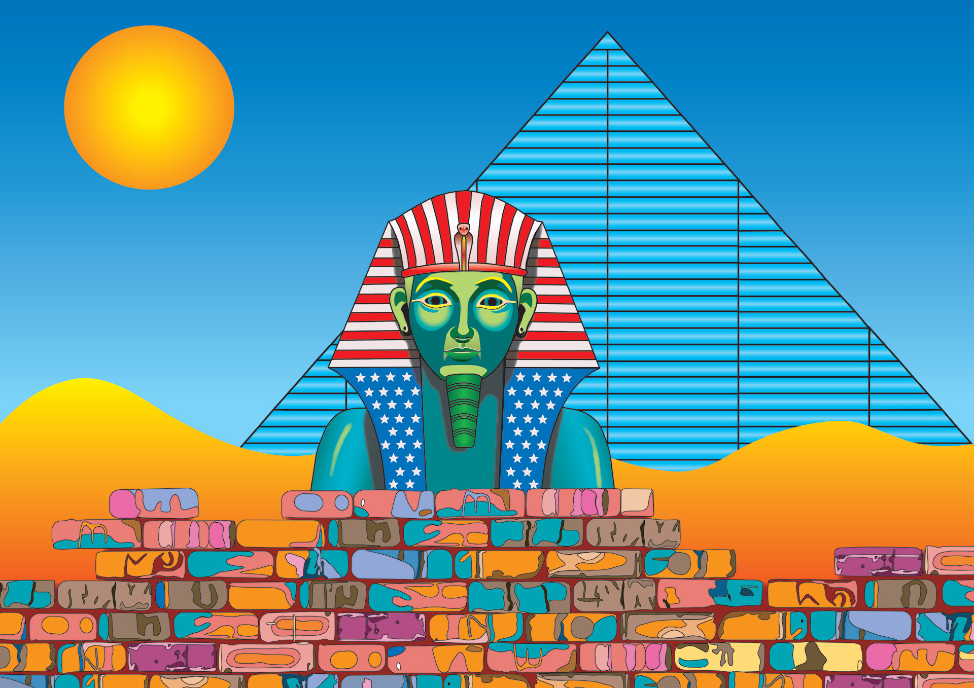 pyramid and sphinx