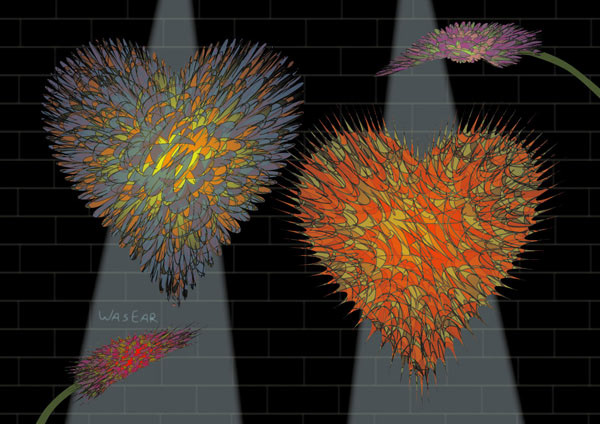 particle hearts and buddleia 
