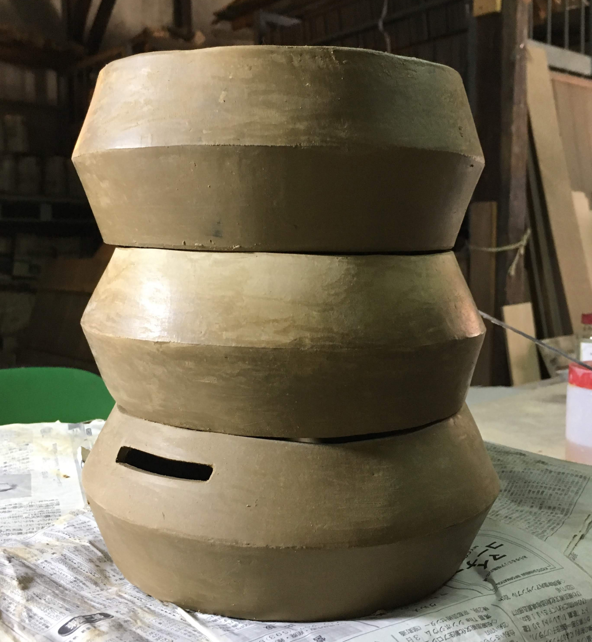 3 pots before firing and smoking.