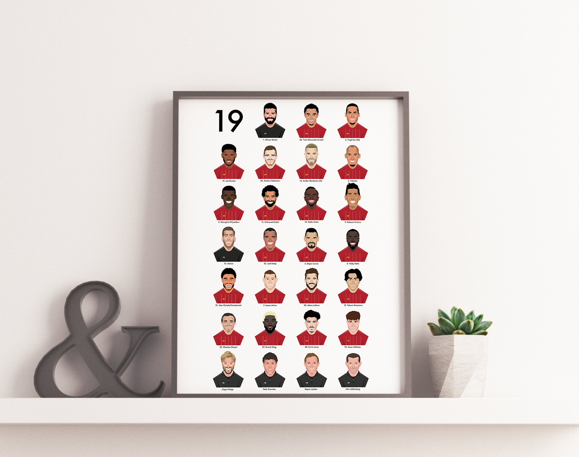The final A3 print containing all 23 players and 4 coaching staff