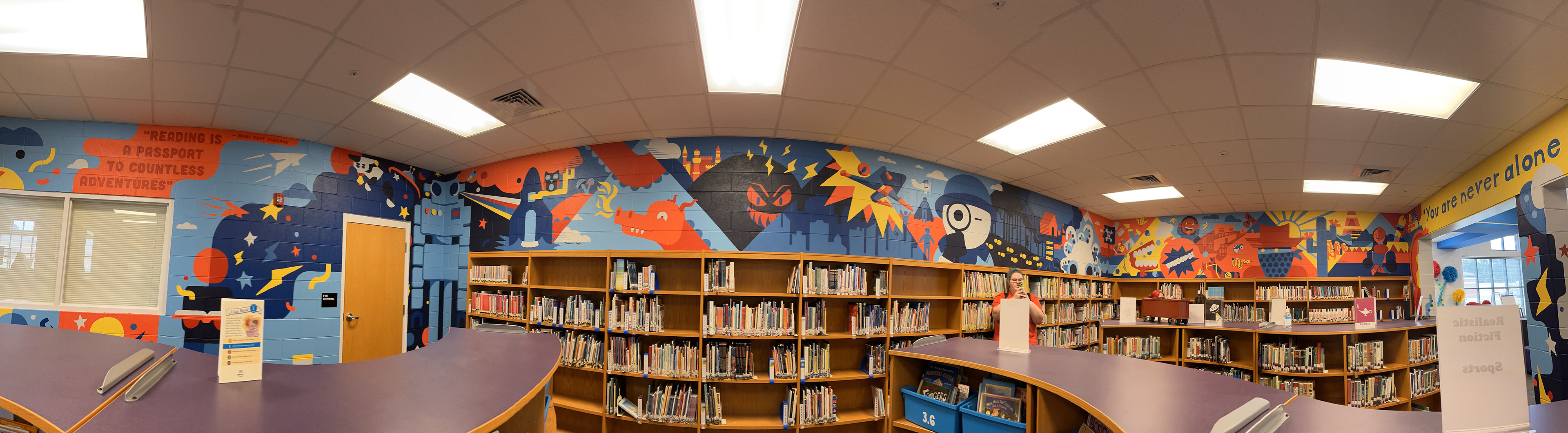 This mural is so huge, it took TWO panoramas to capture everything!