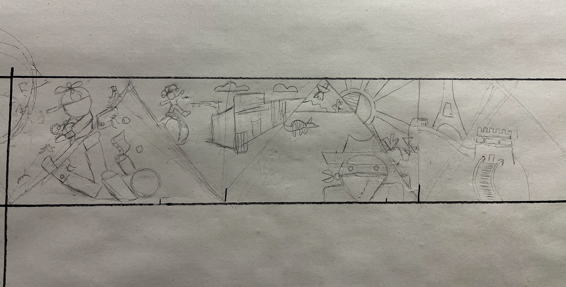 Sketching with classmates to see how everything will work together