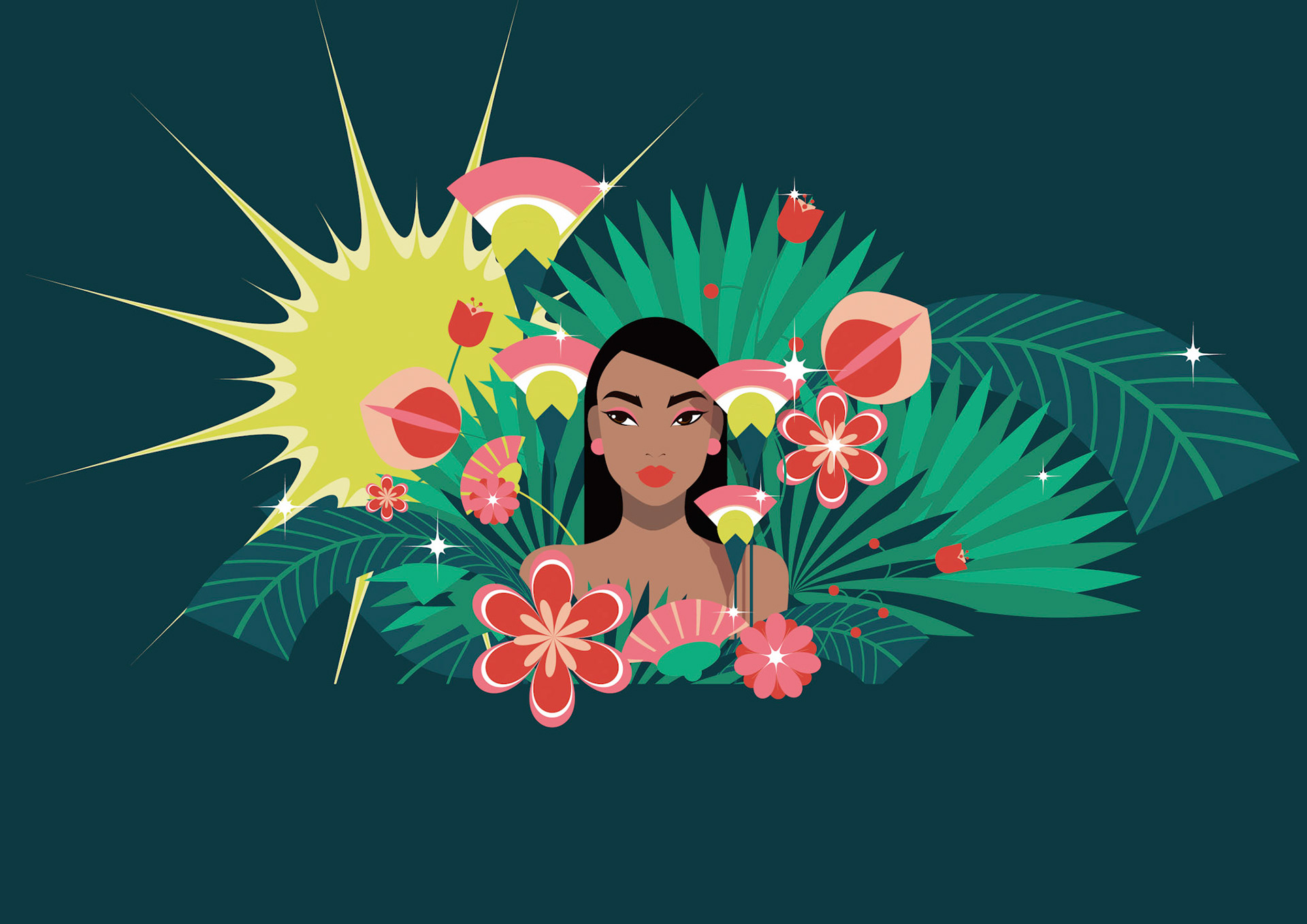 girl with flowers