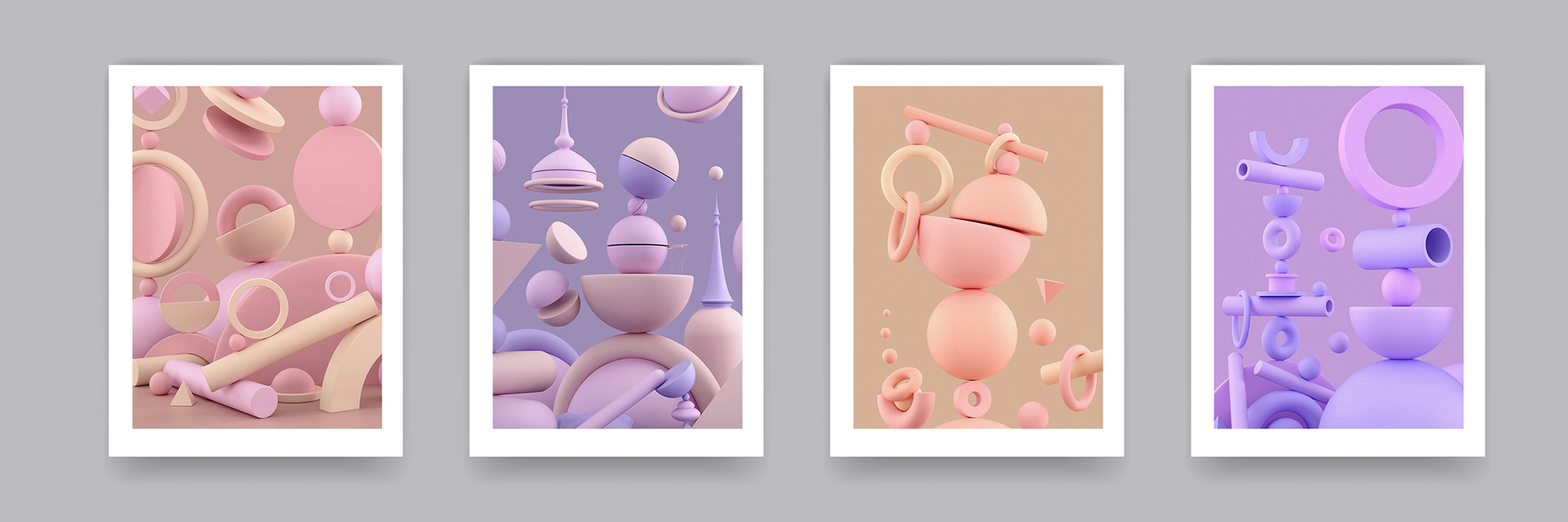 Abstract Bauhaus geometric pattern background, vector circle, triangle and square lines art design. Black and white Bauhaus Swiss pattern background, posters set