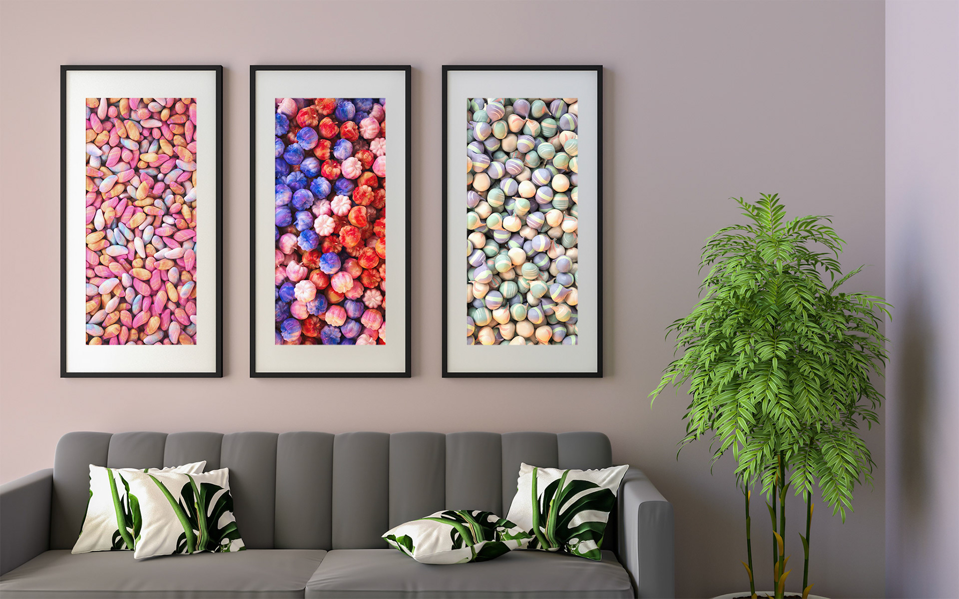 Poster Frame in living room Psd Mockup