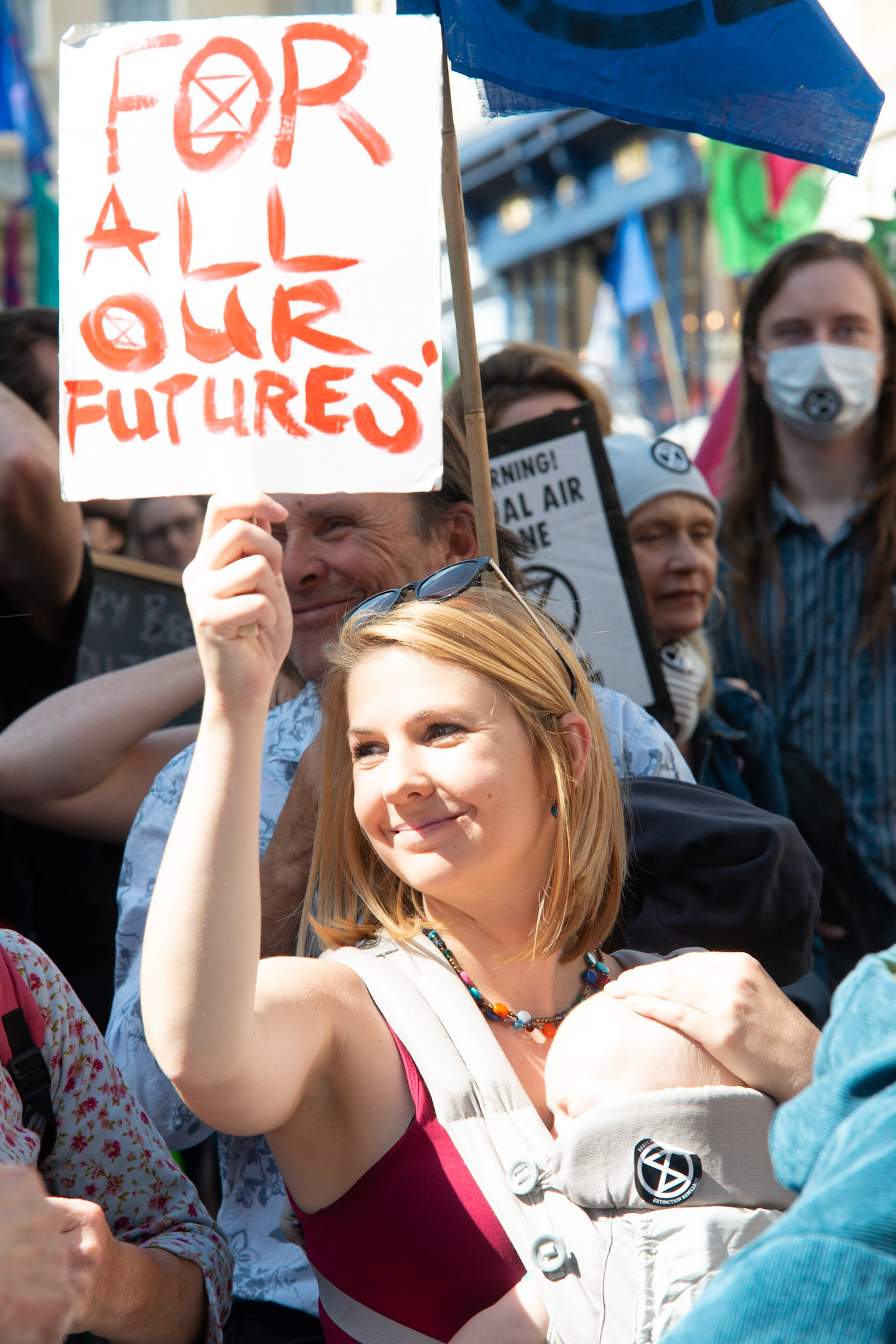 Families and children attend the protest, Abbey Courtyard, Bath , 17,08,2019