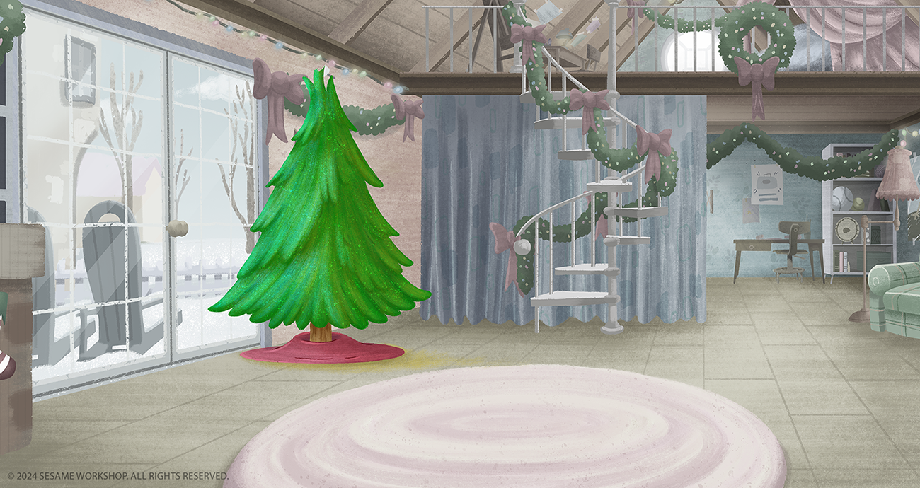 Tree prop painted