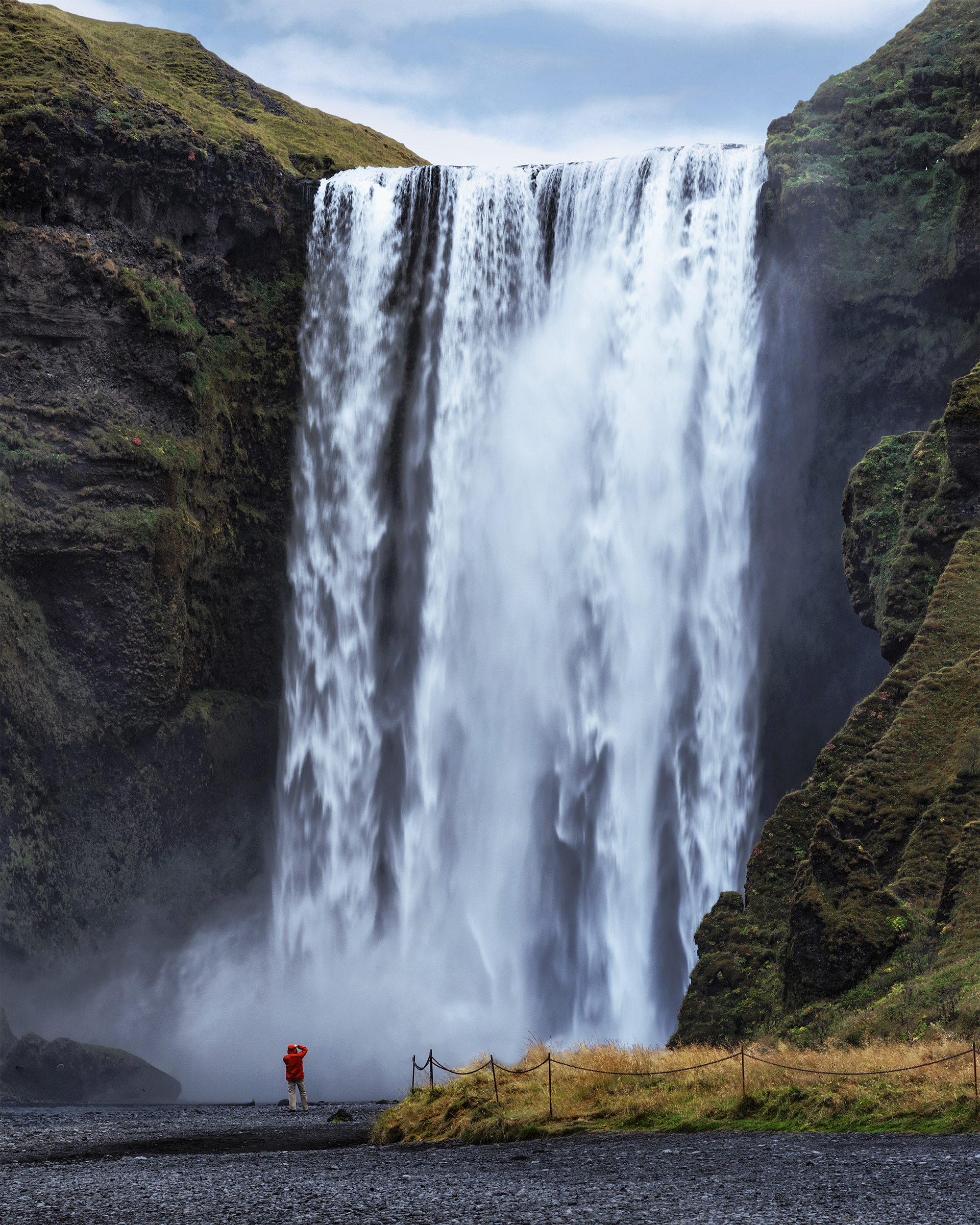 Standing at the Base of Everything - Skógafoss with Lone Tourist