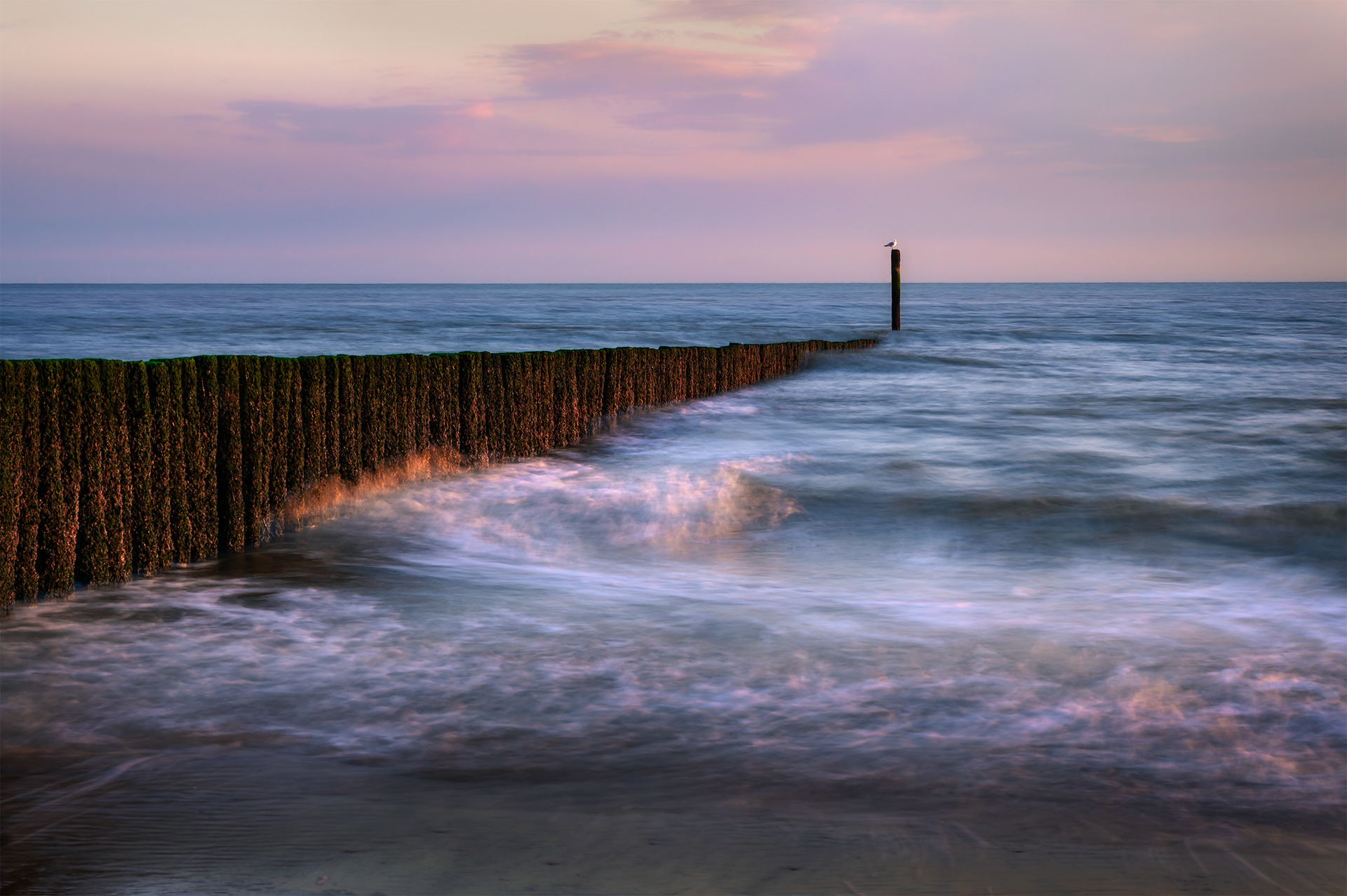 Last Post - A Wooden Groyne Stretches Diagonally into the Sea