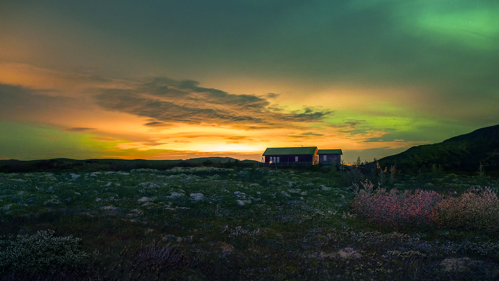 The Sky Performed Over Burfell - Aurora Borealis Over Grímsnes 
