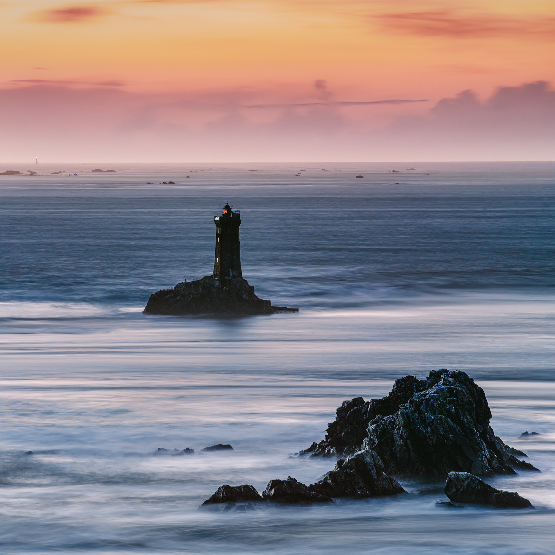 The Last Light Before the Ocean - Phare de la Vieille at Dusk, Pointe du Raz, Finistère