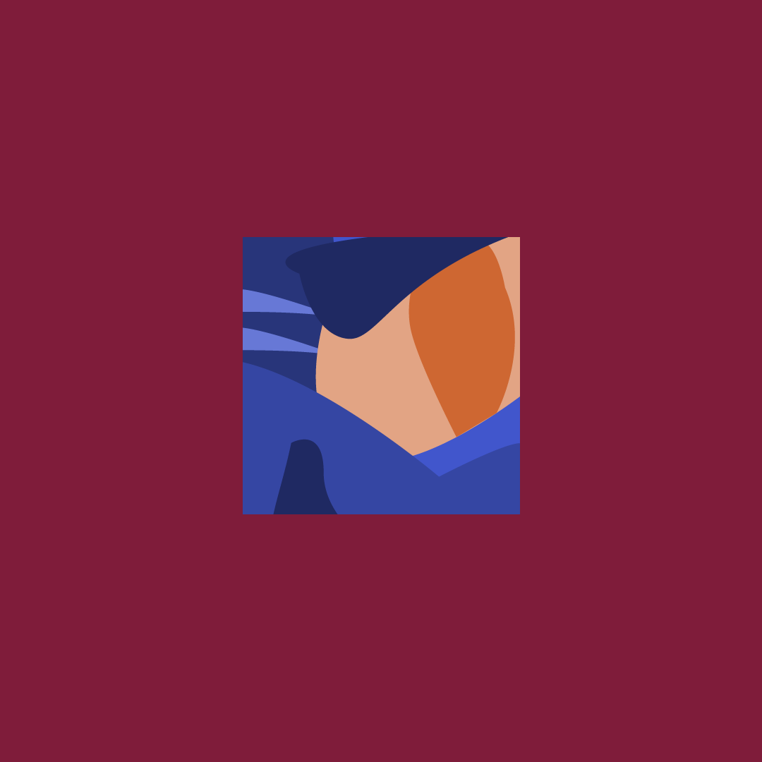 Lastly, I would go down the route of creating a subtly used 'mascot' character. The color palette is re-used here to keep the ties between my work and the character strong. While they may be the face of some of the branding, they're not the focal point of my works for the most part, and so I don't show very much of them. I prefer the sort of mystique of the character hardly ever being shown in full. By also failing to give enough contextual clues in the image, it also appears fairly abstract to those who are unaware of this character and their design, and so the image almost could be an abstract piece just as well as it could be the face of a character.