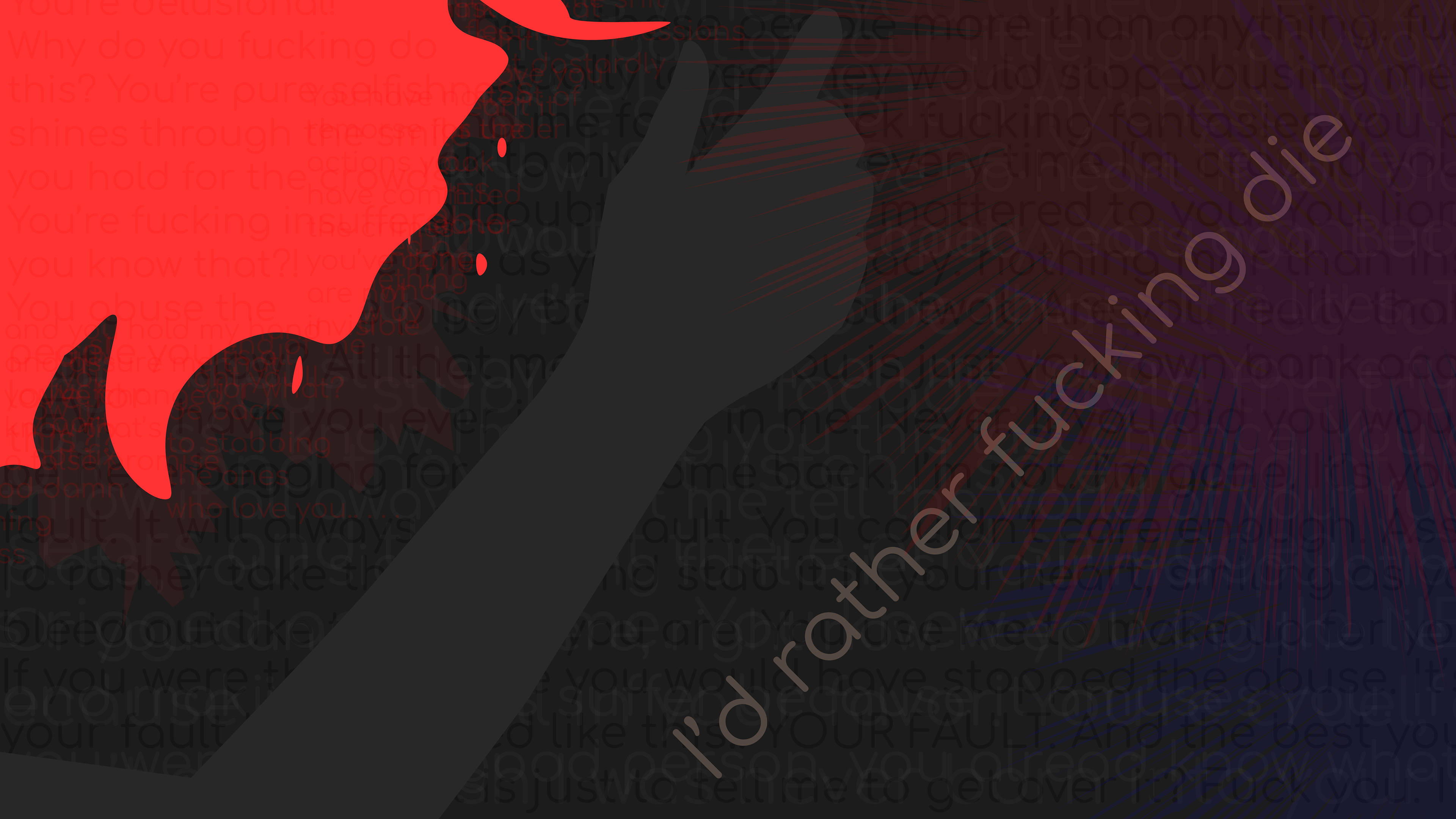 A personal piece about pent up frustration and discomfort brought on by others