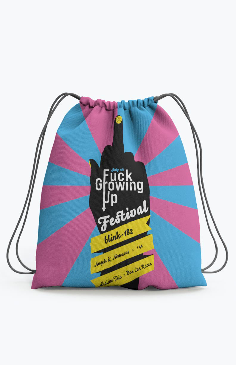 Drawstring bag to be sold at the event
