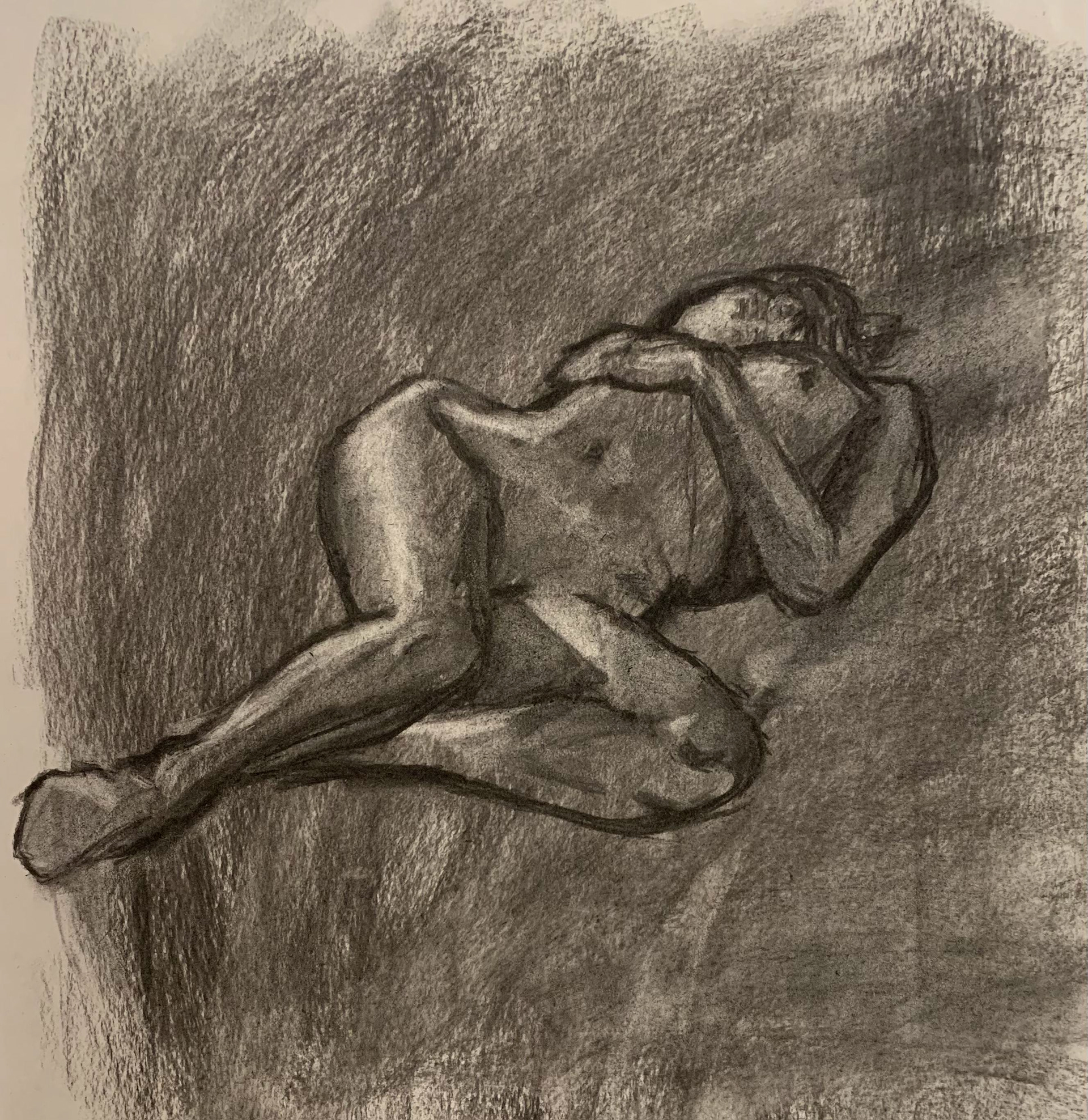 Full body charcoal nude from Fall 2022