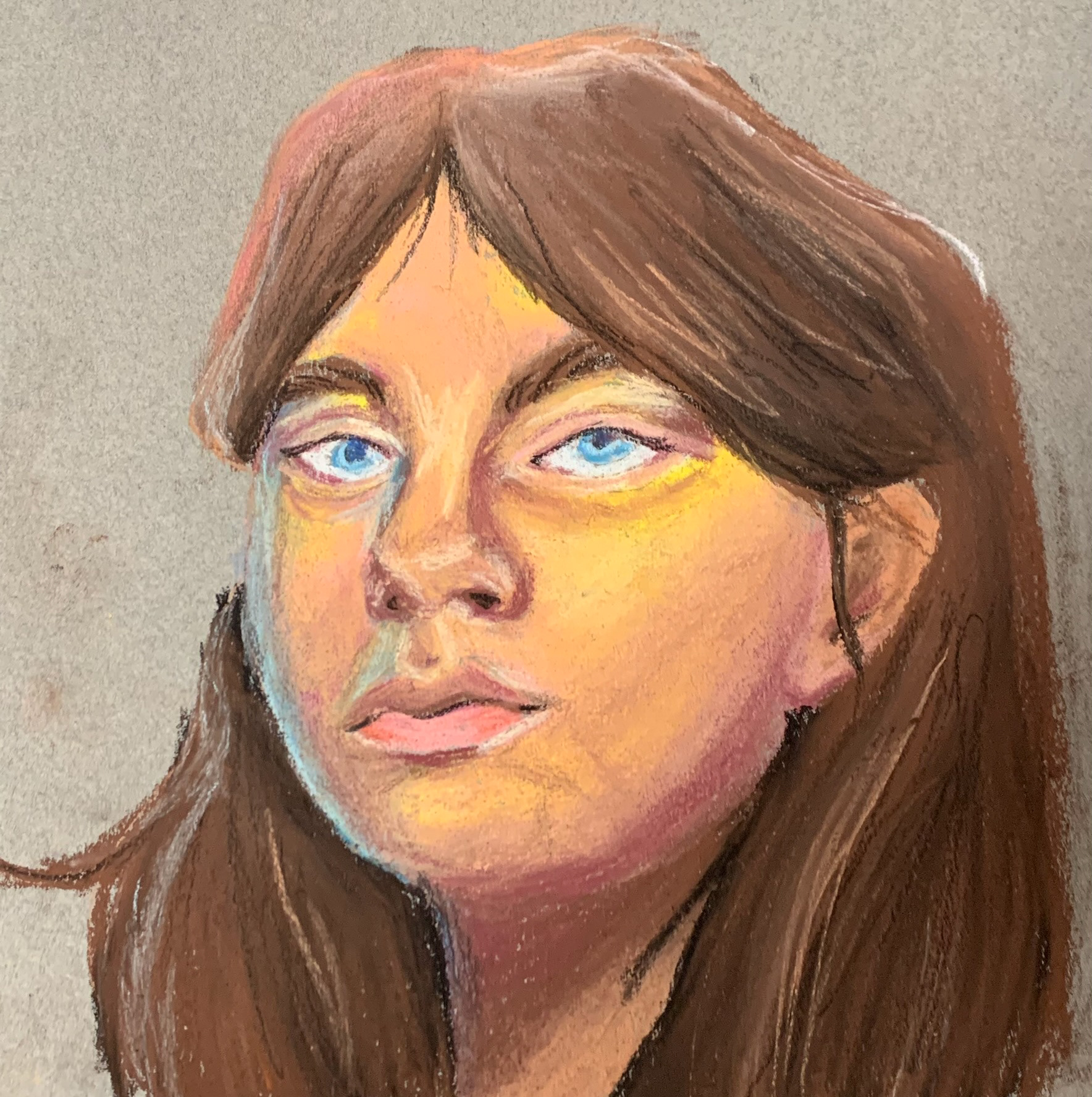Pastel self-portrait from Fall 2023