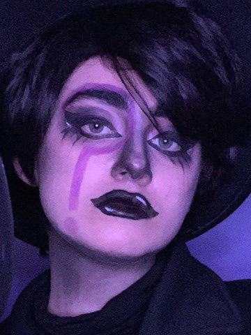 Question mark themed makeup for cosplay