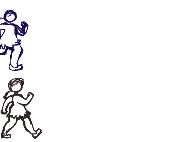 "Walk and Run Cycle Practice," made in Photoshop, Fall 2022