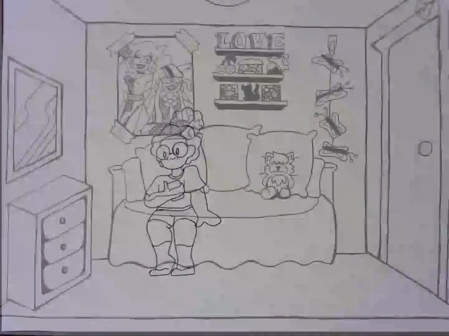 "Escapism," Marker on Paper, Fall 2022