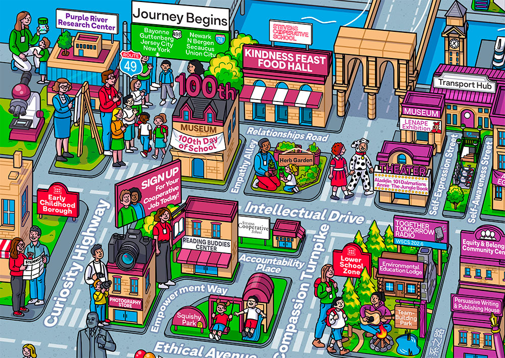 Steven's City map illustration detail