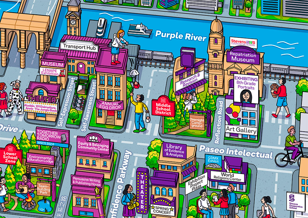 Steven's City map illustration detail