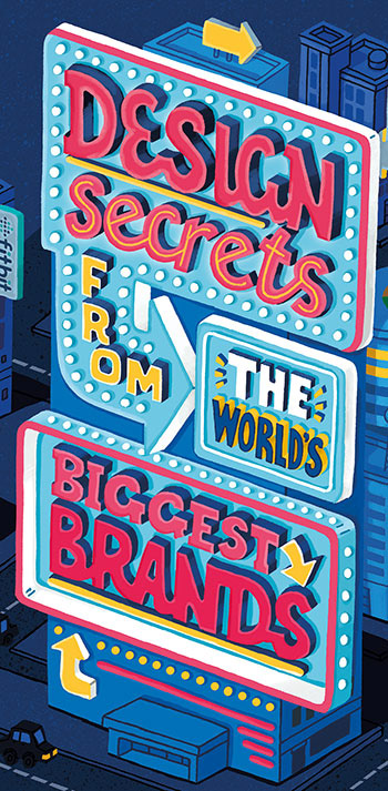 illustration close up of neon signage on city building at night "design secrets from the world's biggest brands"