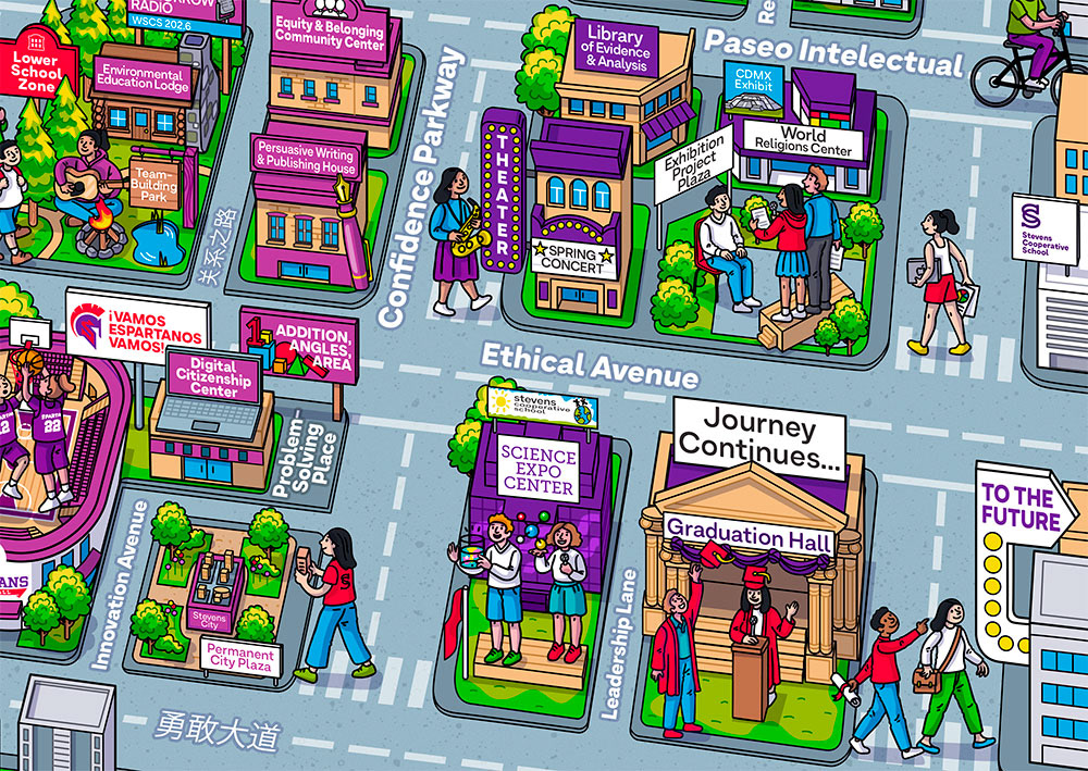 Steven's City map illustration detail