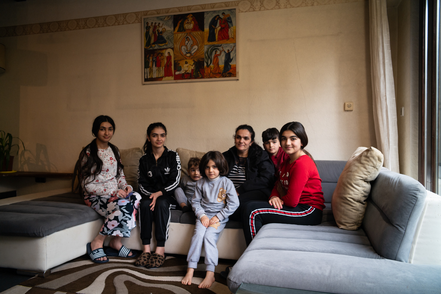 Familles de réfugiés dans le village fantôme de Morschenich