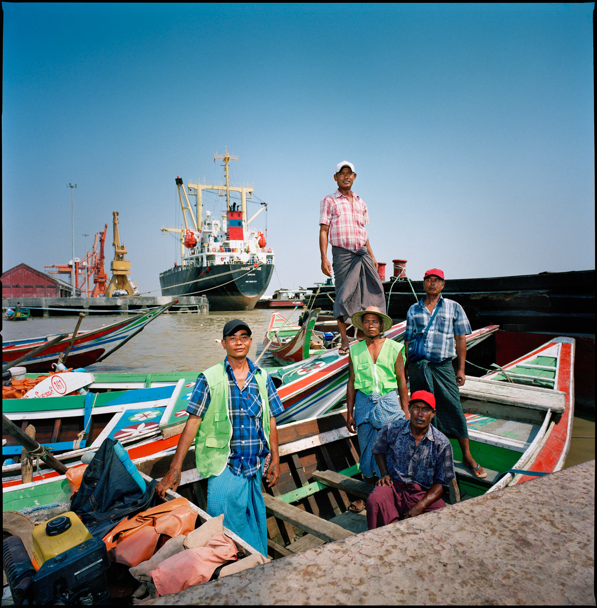 Boat Drivers, Botahaung Harbour, Yangon, Myanmar 2017
