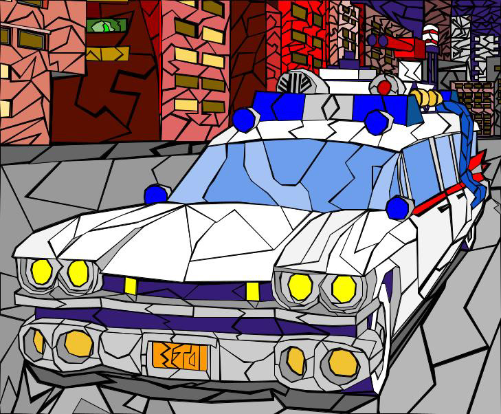Ghostbusters Ecto 1 - Digital Mosaic