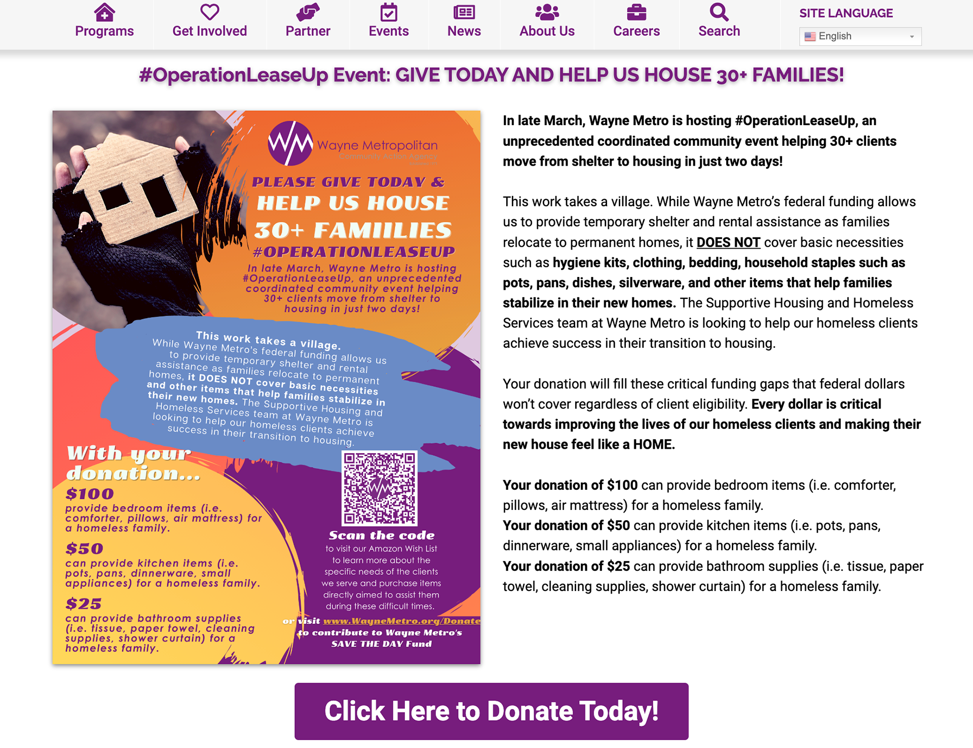 Blog post on www.waynemetro.org where I assisted with copy editing and flyer creation for ongoing campaign