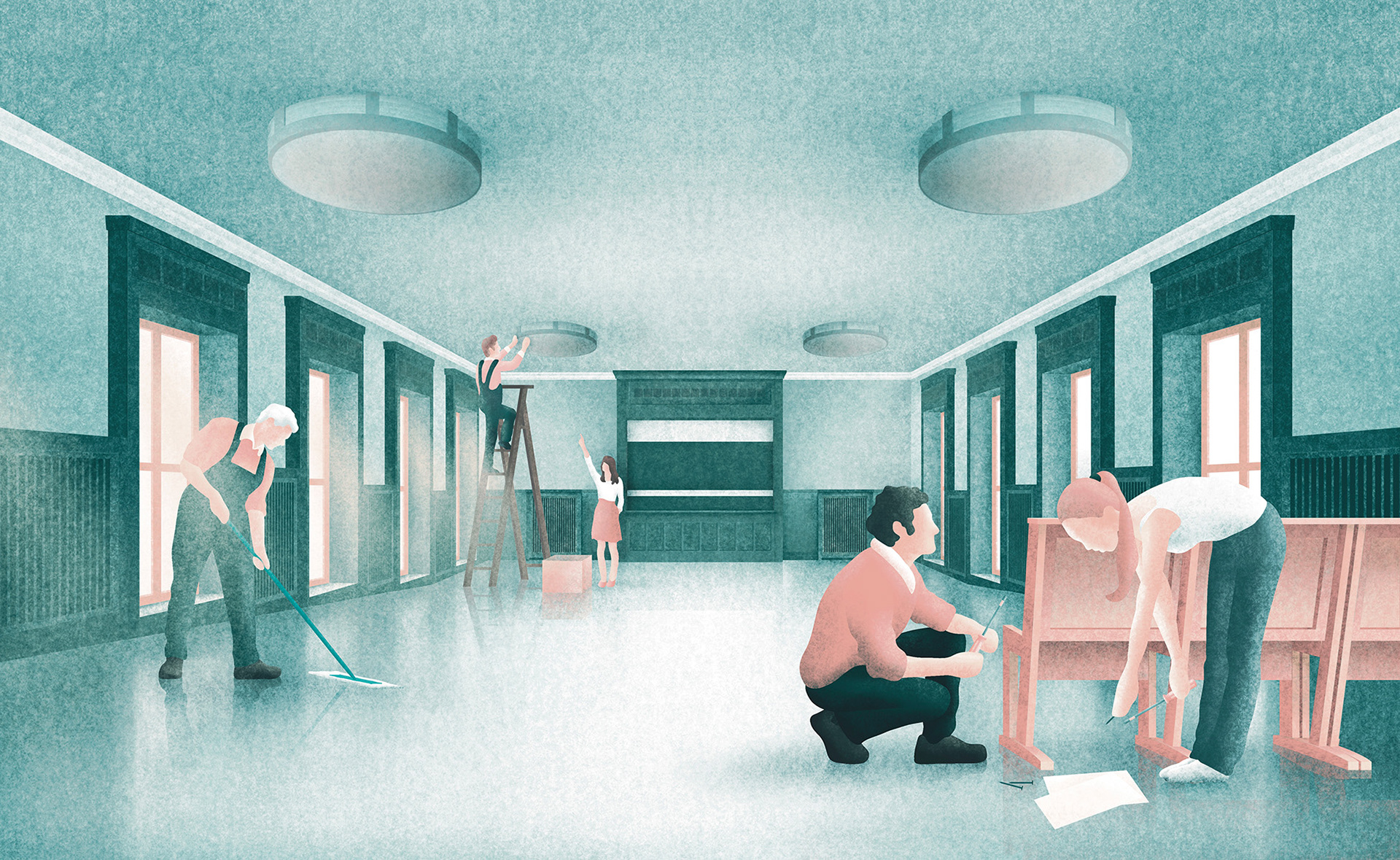 architektur illustration baukultur denkmalpflege stadtgeschichte felix matschke unterwellenborn maxhütte kulturpalast max braucht gesellschaft