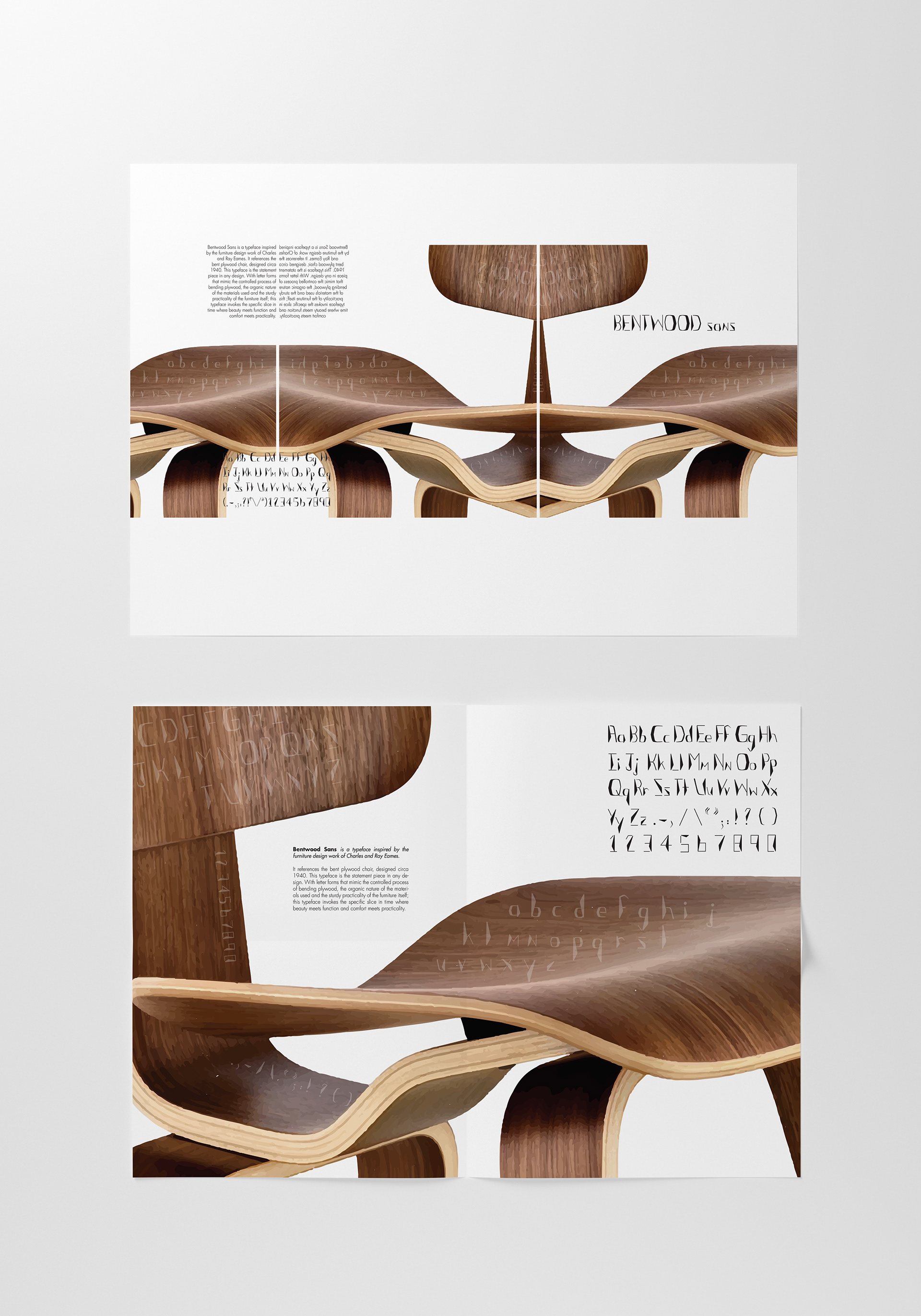 Bentwood Sans typeface posters