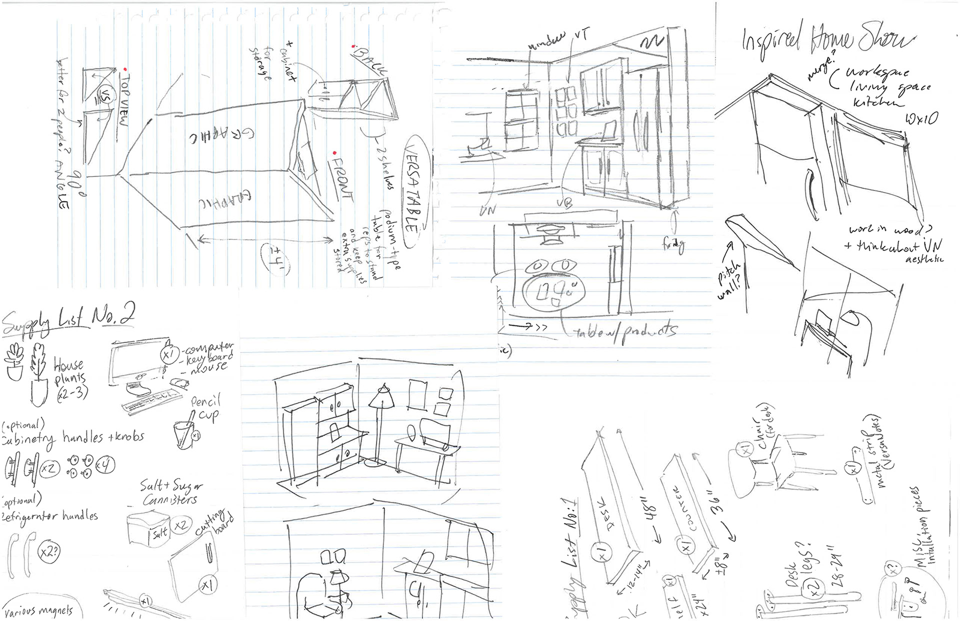 Initial Sketches & Material Planning