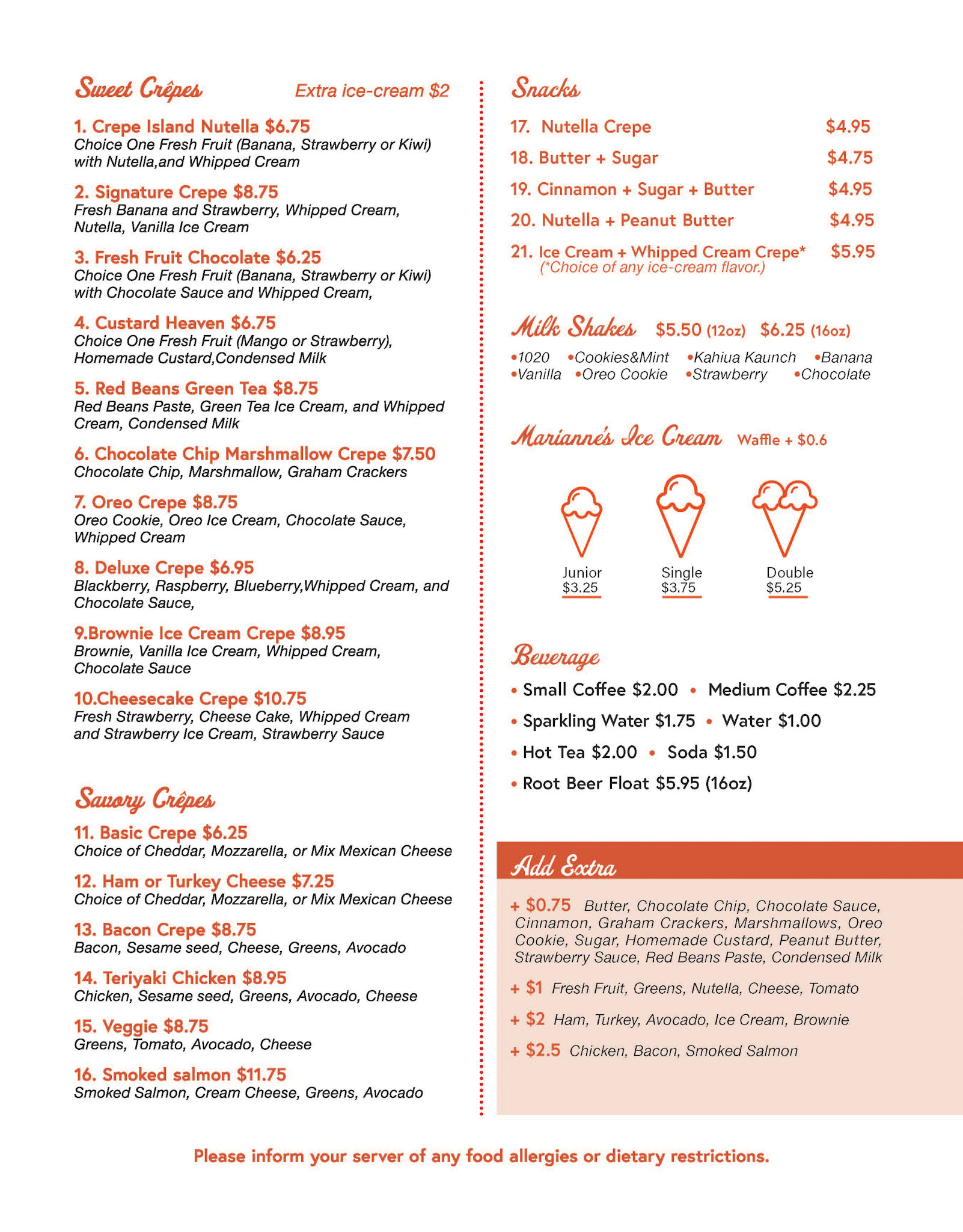 To-go menu-Inside