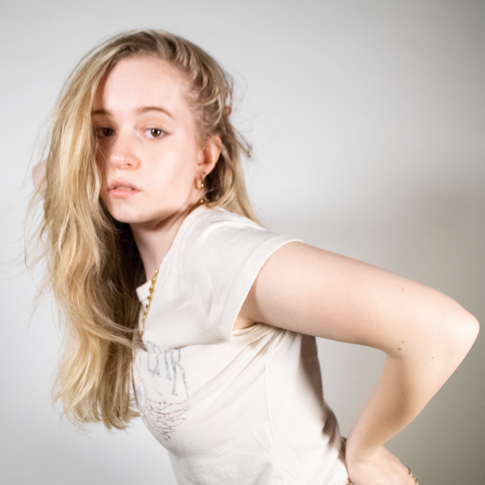 High-key self portrait