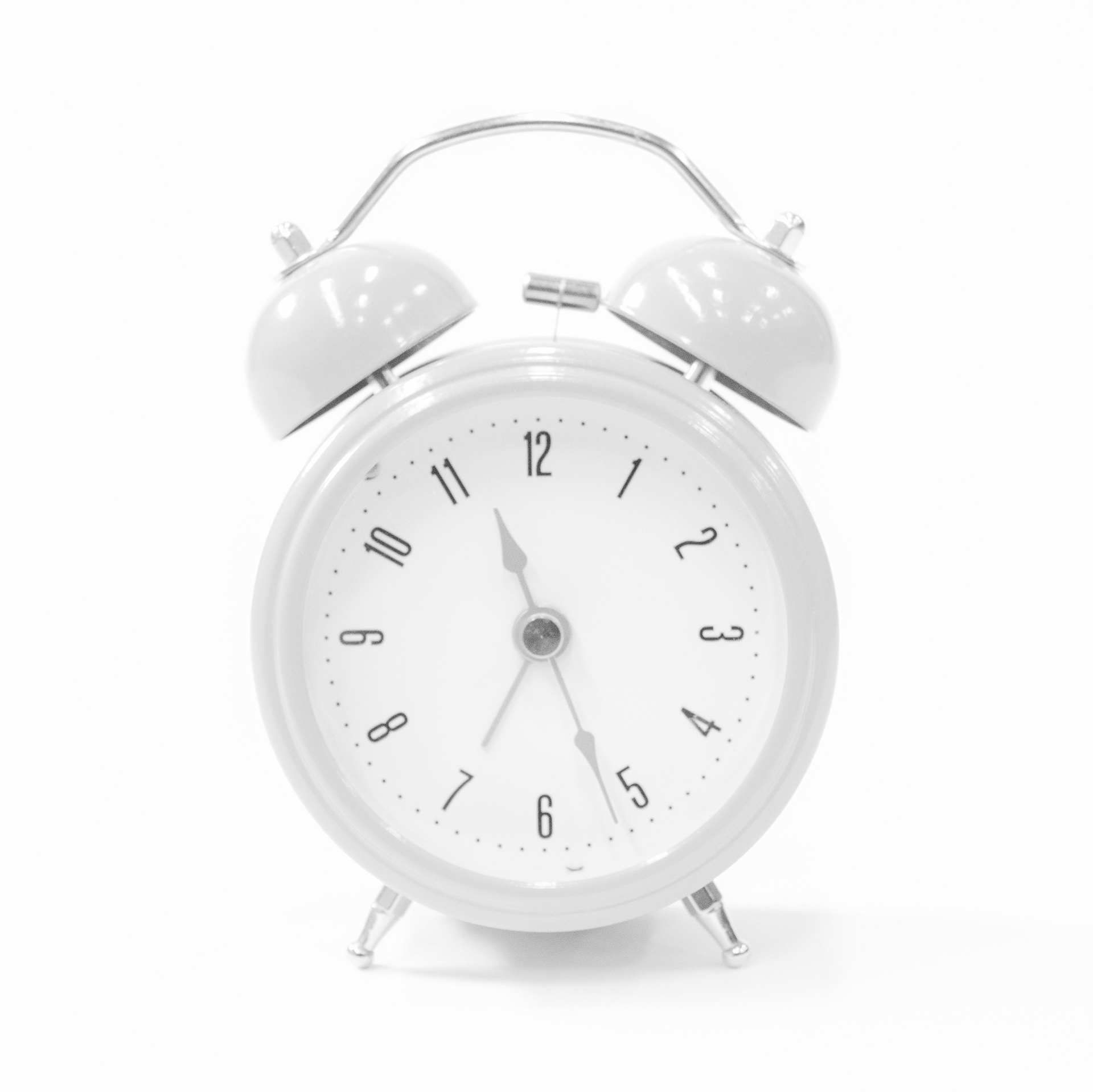 High-key clock portrait
