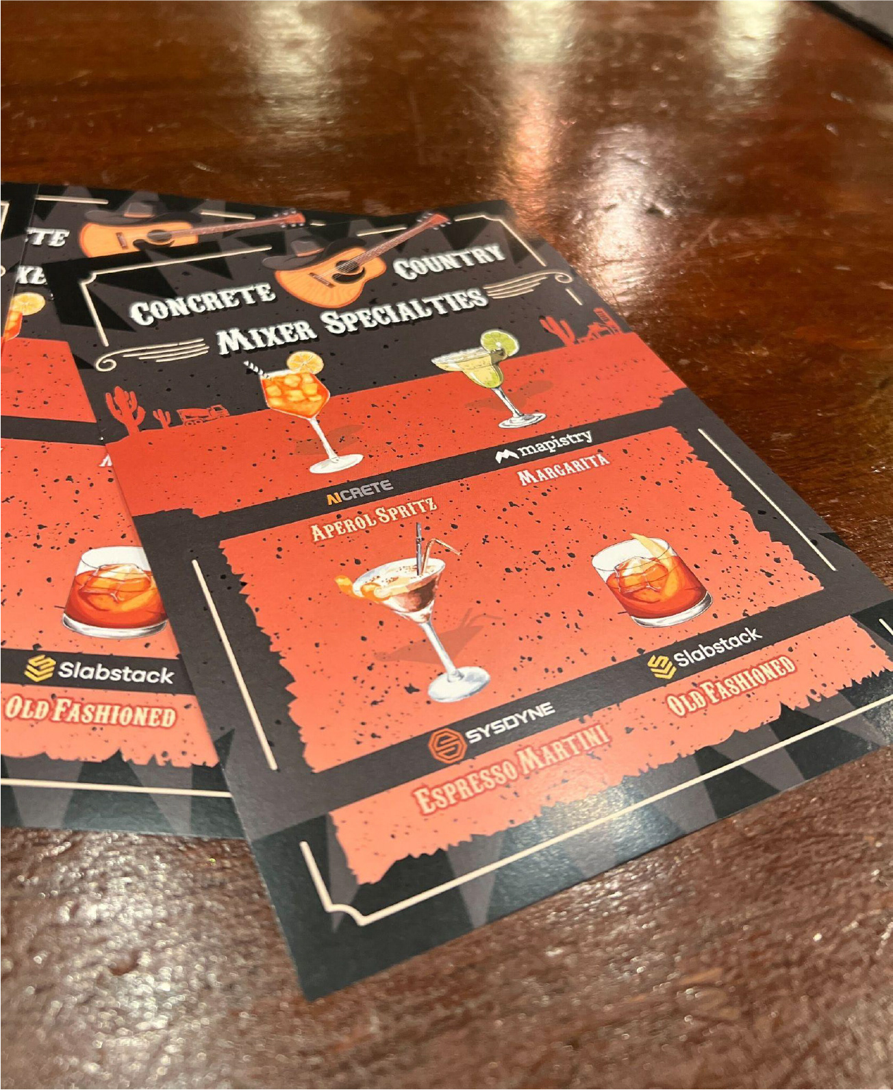 Cocktail Menu for Event designed/developed using Adobe Illustrator