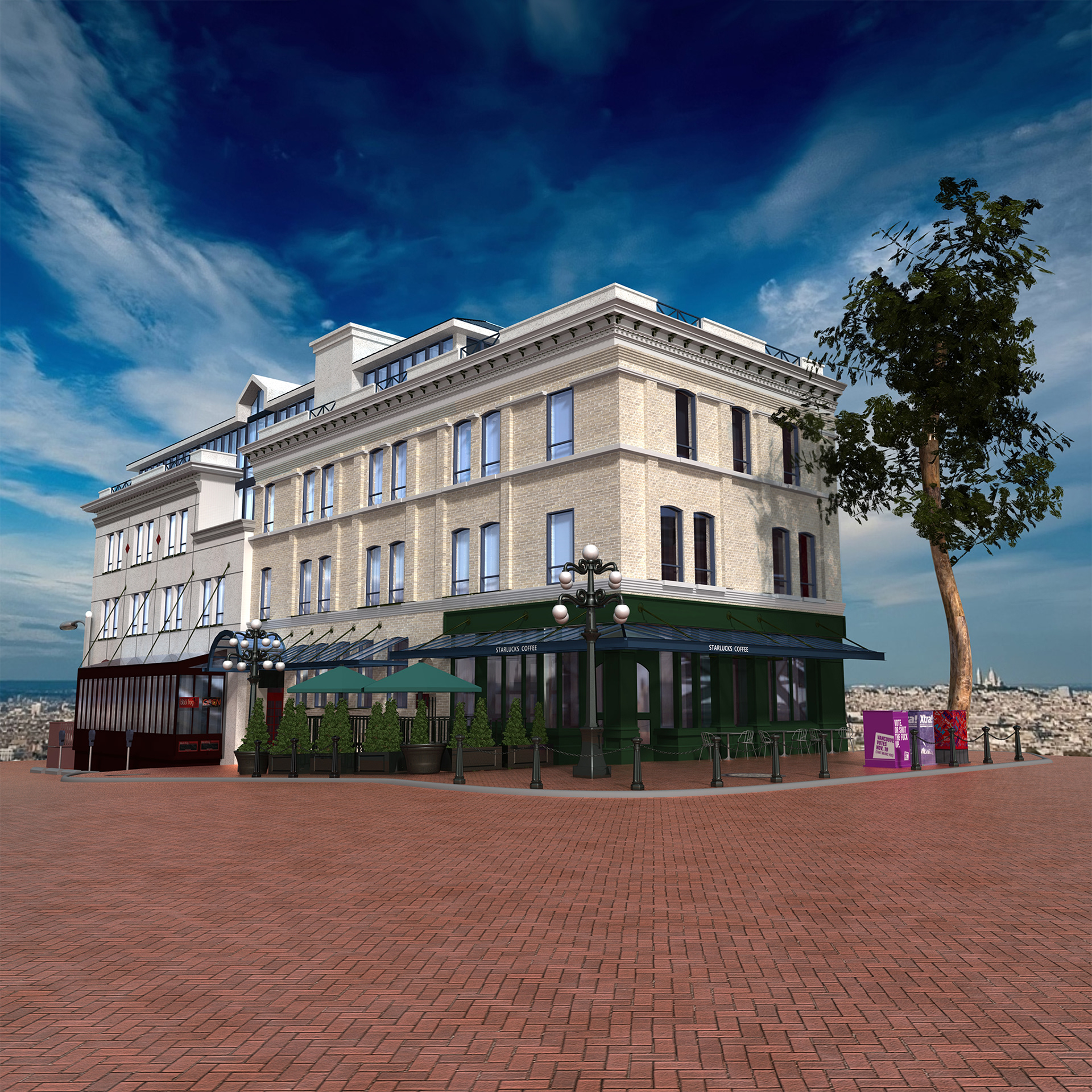 remake of the building in 3D
