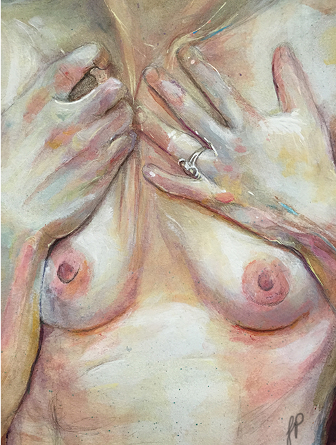 "The Best of Me - Z"   Acrylic, spray paint and maker on watercolor paper.