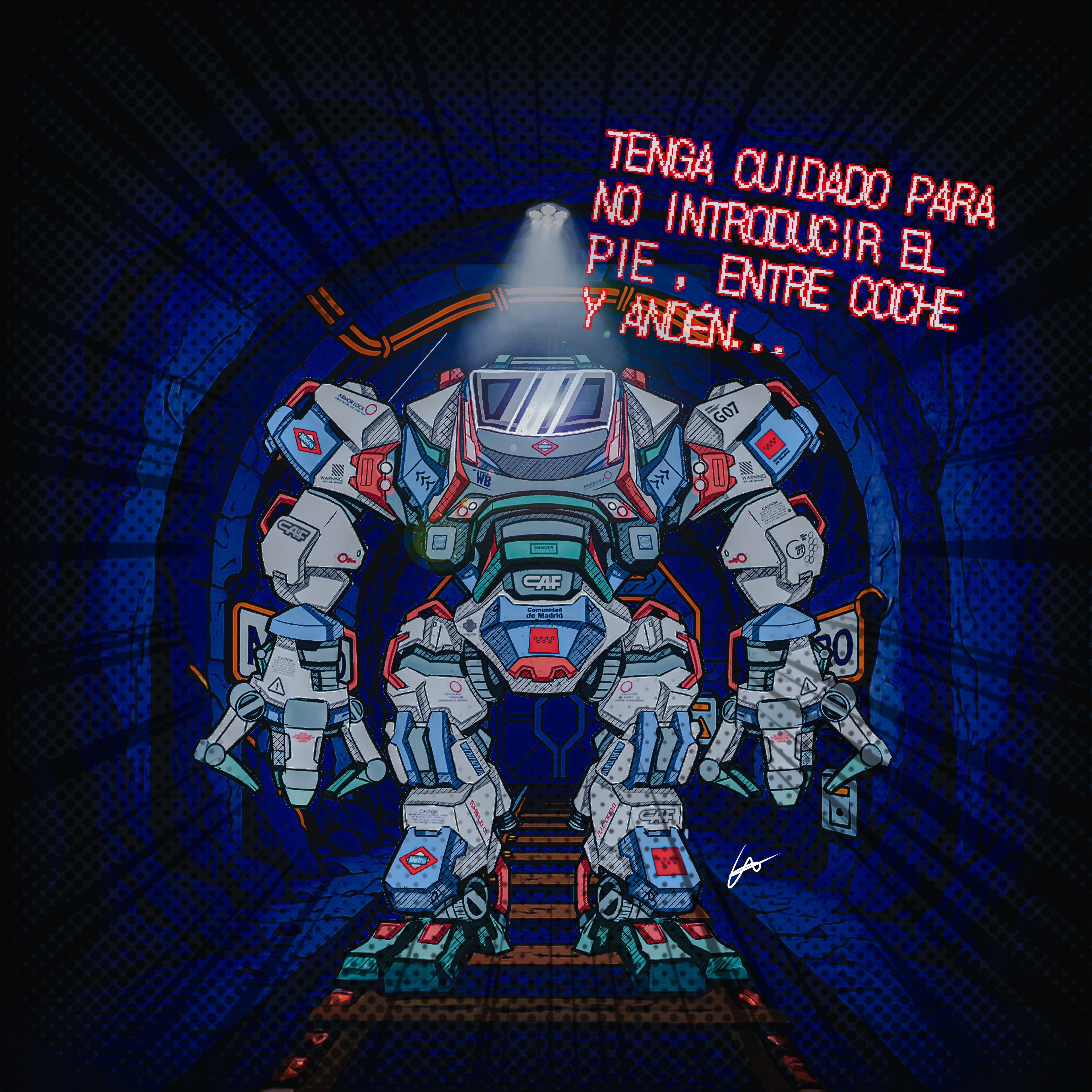 "Metro-Mech" – Illustration by Chao An Alarcón Chen, 2025.