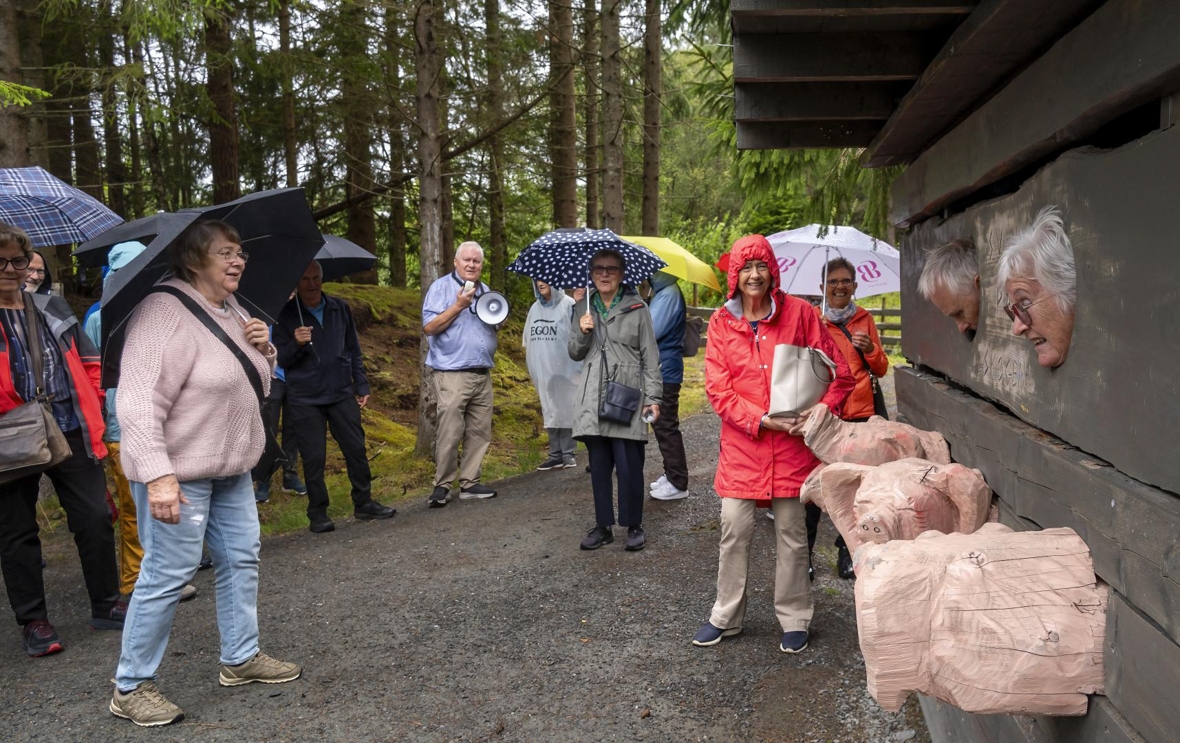 E2: Også turgrupper blir fascinerte av skogsvina. Foto Atle Helland.