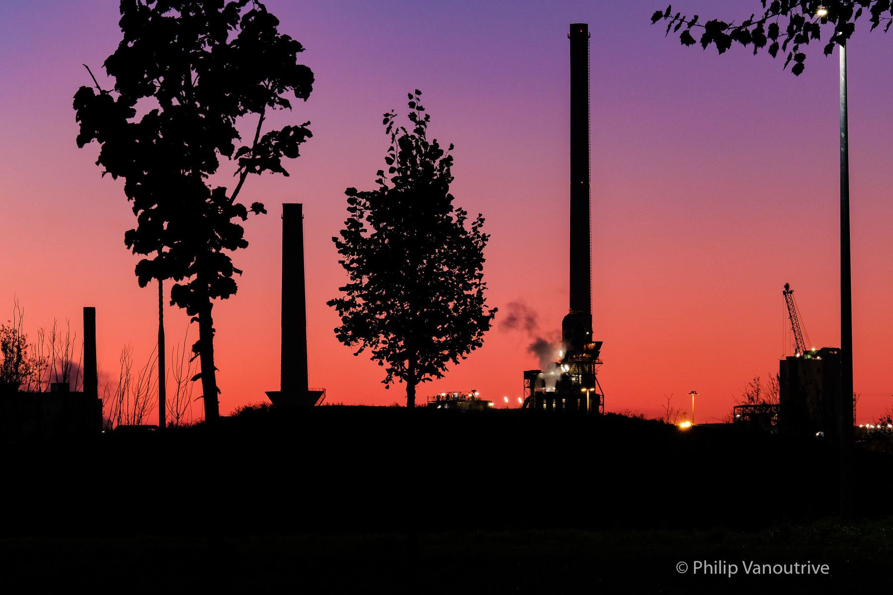 Kruibeke, zicht op de industrie van Hoboken