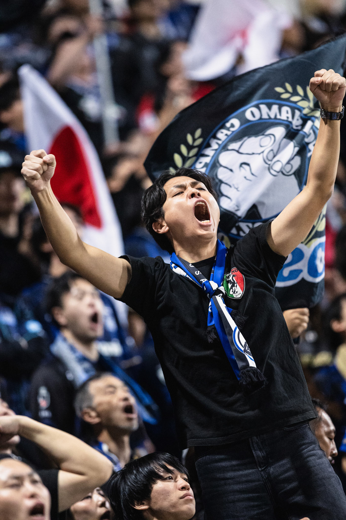 Mong Kok Stadium, HONG KONG, China: fan of Gamba Osaka of Japan cheering during AFC Champions League TWO - Eastern FC vs Gamba Osaka at Mong Kok Stadium on November 27, 2025 in Hong Kong, China, (Photo by Jack Ng/Alamy Live News)