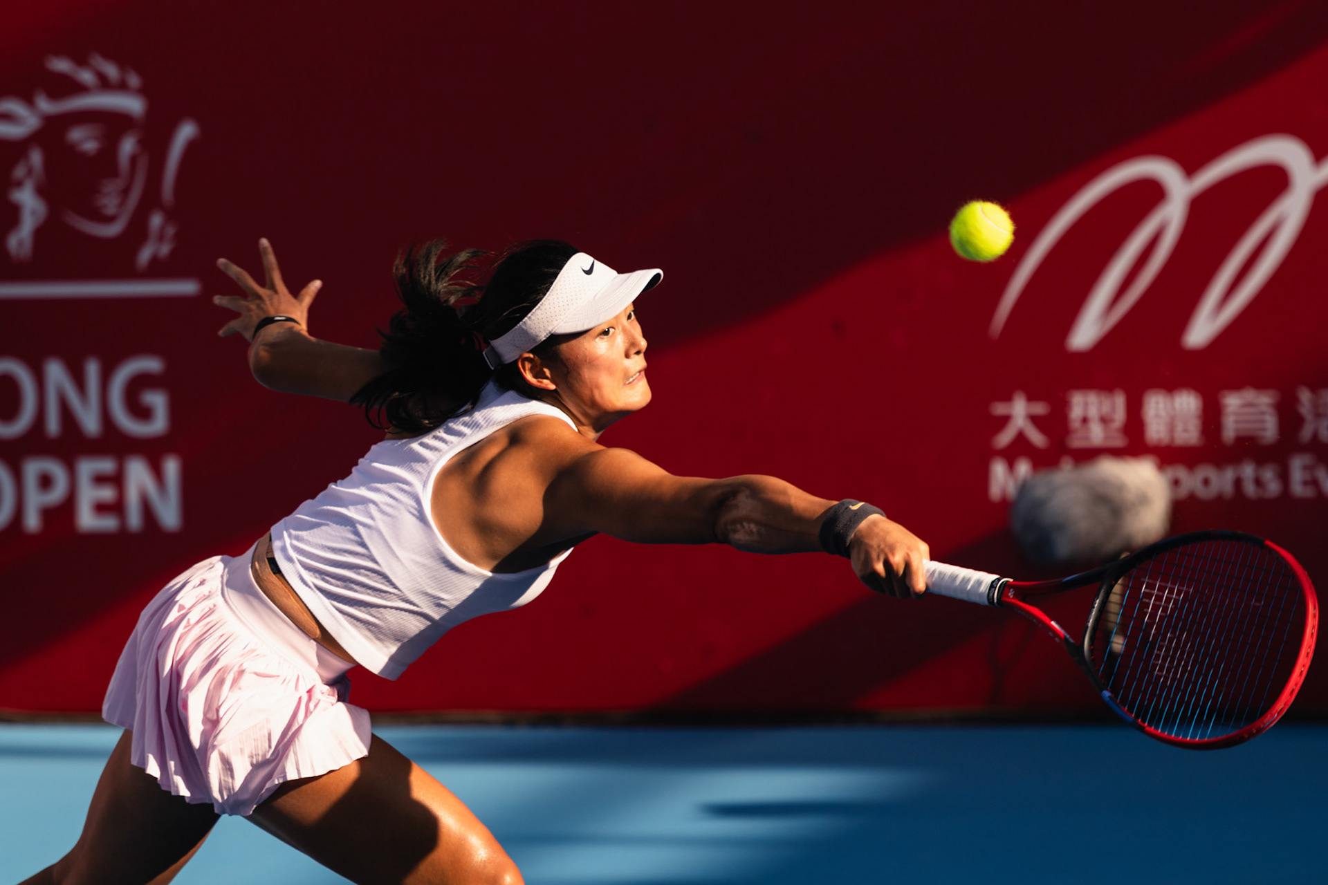 HONG KONG, China - Yafan Wang of China in action during WTA 250 - Prudential Hong Kong Tennis Open at Victoria Park Tennis Court on October 30, 2025 in Hong Kong, China, (Photo by Jack Ng/Alamy Live News)