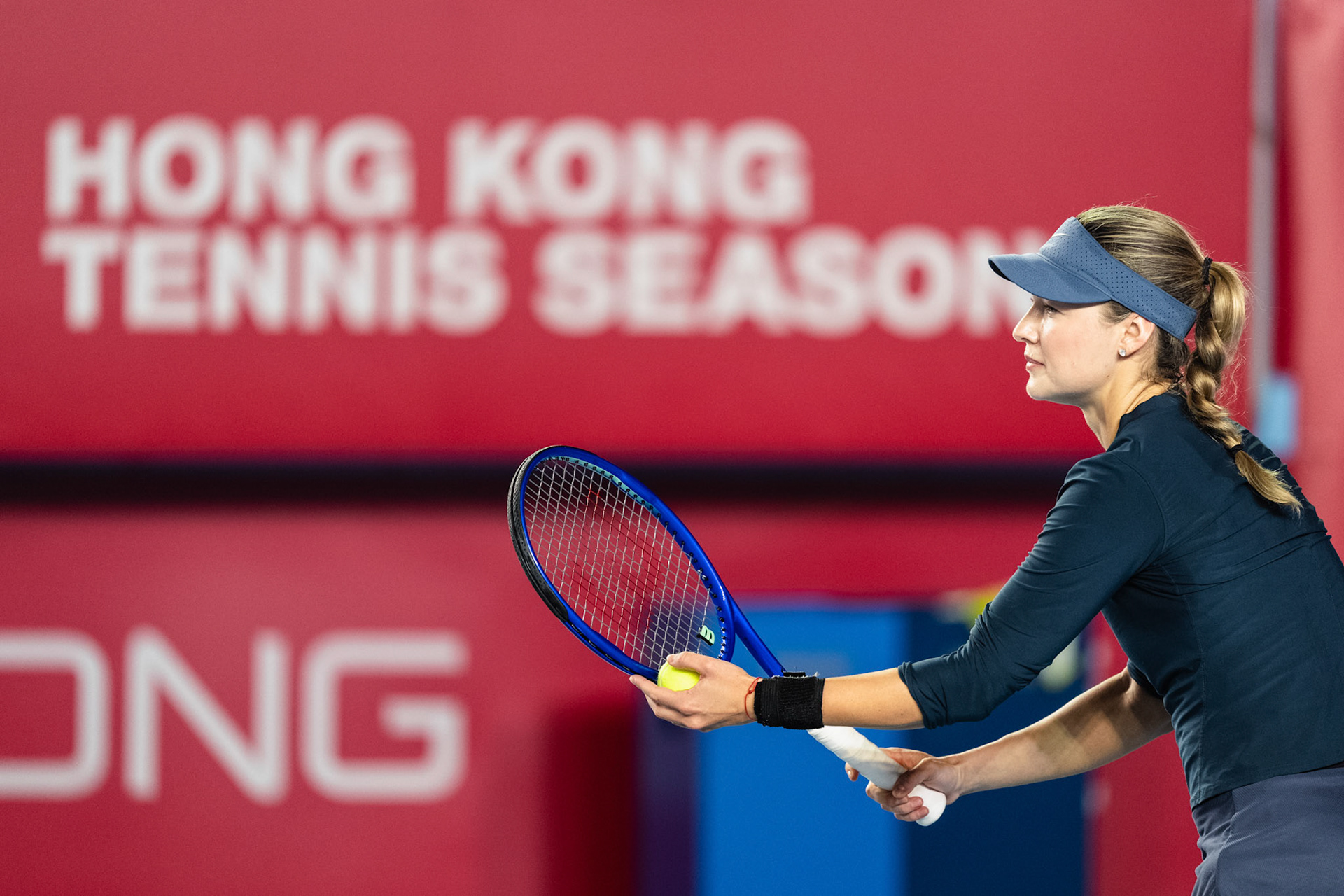 HONG KONG, China - Anna Kalinskaya of Russia play against Victoria Mboko of Canada during WTA 250 - Prudential Hong Kong Tennis Open at Victoria Park Tennis Court on October 31, 2025 in Hong Kong, China, (Photo by Jack Ng/Alamy Live News)